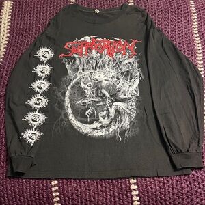 Suffocation - Alstyle Black and Red Graphic Long Sleeve Tee